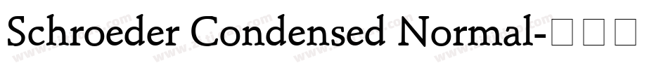 Schroeder Condensed Normal字体转换